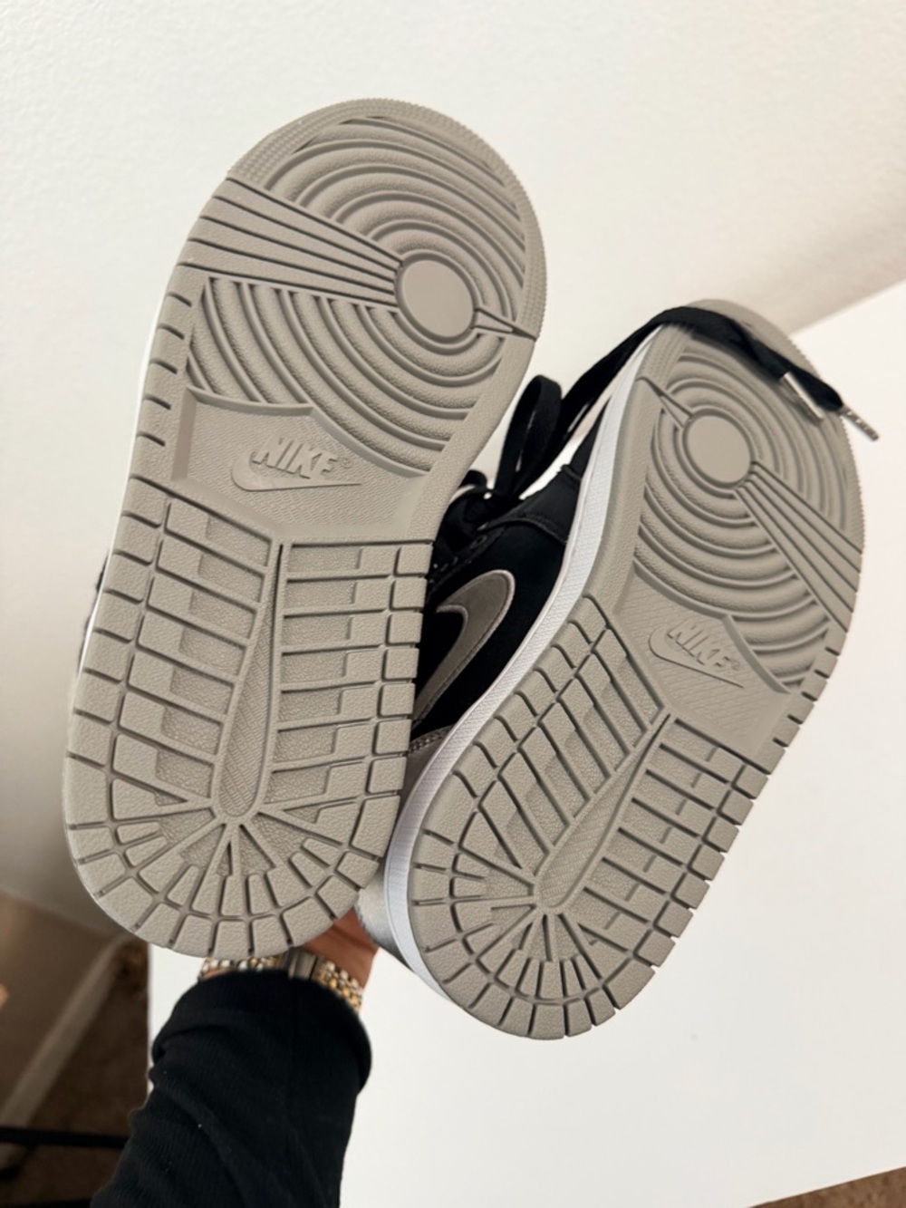 Air Jordan 1 Size 3Y Retro High OG PS Satin Shadow Black Grey FD5304-010 New - Picture 3 of 5